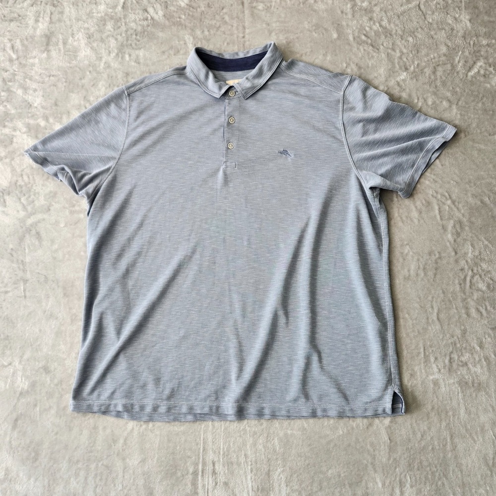 Men's TOMMY BAHAMA Gray Short Sleeve Polo‎ Golf Shirt Size XXL